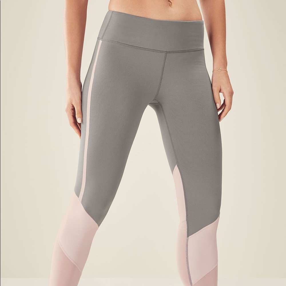 Fabletics Salar mesh powerhold gray & pink legging